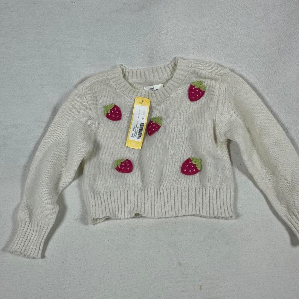 Rumi ryder cream strawberry sweater girls 3t